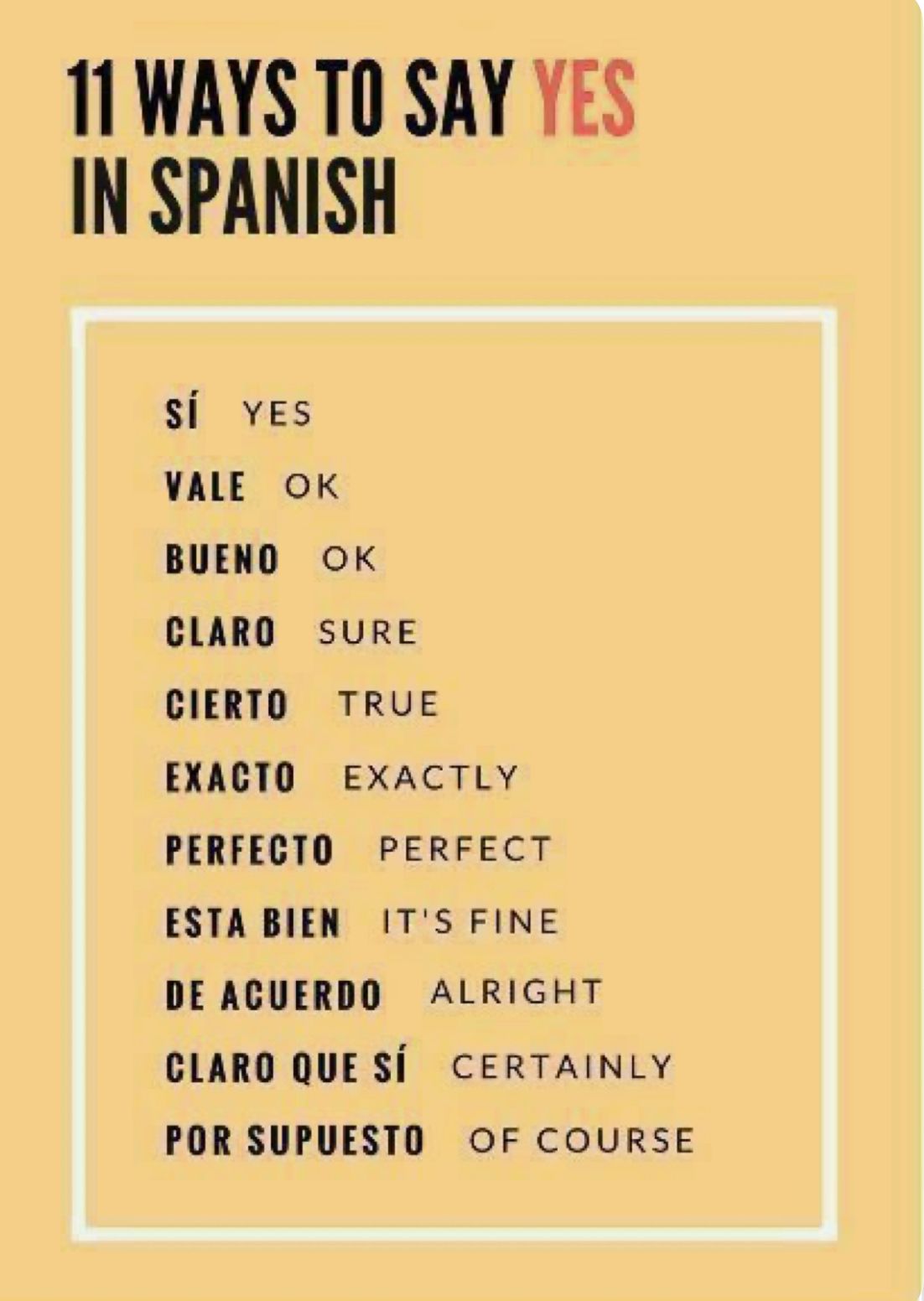11 ways to say yes